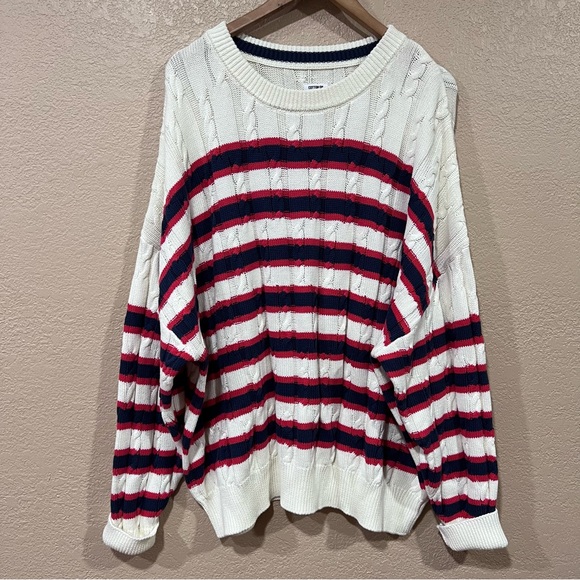 Cotton On crew neck pullover jumper in red stripe - Picture 4 of 7